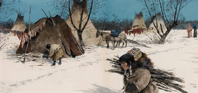 Winter Encampment of the Crow Indians