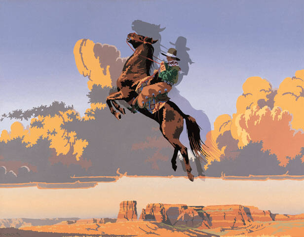 Cowgirl Over Kachina Mesa