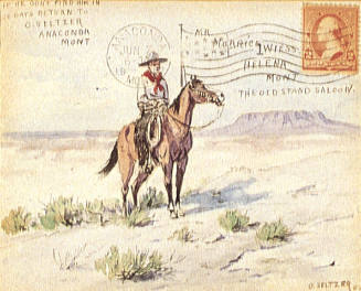 Cowboy on Horse—Illustrated Envelope to Mr. Morrice Wiess (Maurice Weiss)