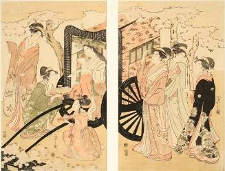 Modern Women Reenacting Scene from the Tale of Genji