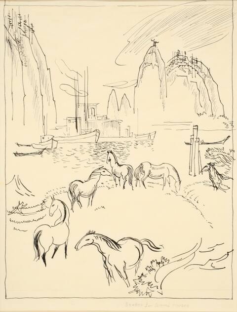 Sketch for Island Horses