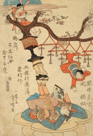 Hayatake Torakichi the Acrobat Balancing a Plum Tree in Midair