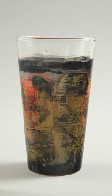 Untitled painted beer glass