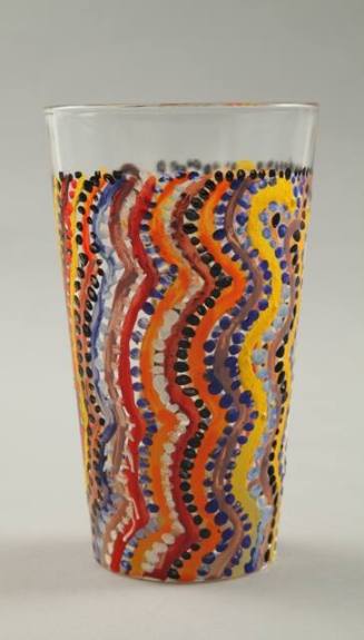 Untitled painted beer glass