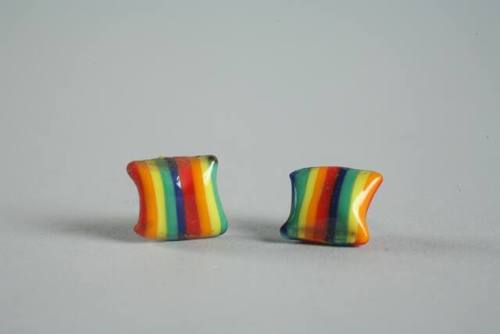 Untitled (Rainbow Pillow Bead Earrings)