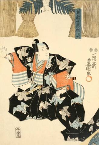 Actor in the role of Soga Juro Sukenari (one of the two Soga brothers) (right panel of a triptych)