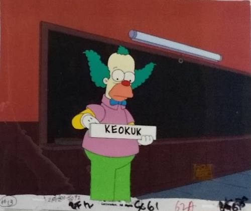 Untitled (Krusty the Clown with "Keokuk" sign)