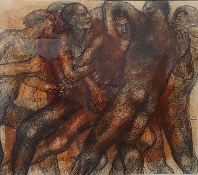 Untitled (figures fighting)